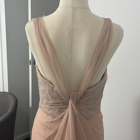 Vera Wang Embellished Bodice Chiffon Pink Dress size Aus 10 Us 6 - Picture 7 of 7